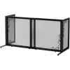 Richell Small Freestanding Metal Mesh Pet Gate in Black