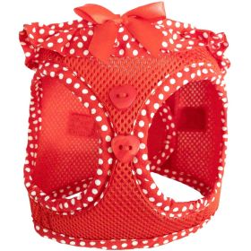 American River Choke Free Dog Harness (Color: Red Polka Dot Ruffle, size: XX-Small)