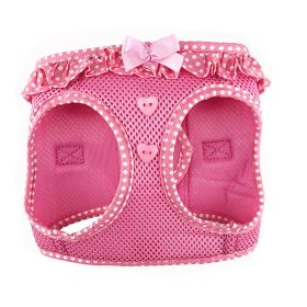 American River Choke Free Dog Harness (Color: Pink Polka Dot Ruffle, size: XX-Small)