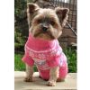 Dog Cable Knit 100% Cotton Sweater Snowflakes and Hearts Pink